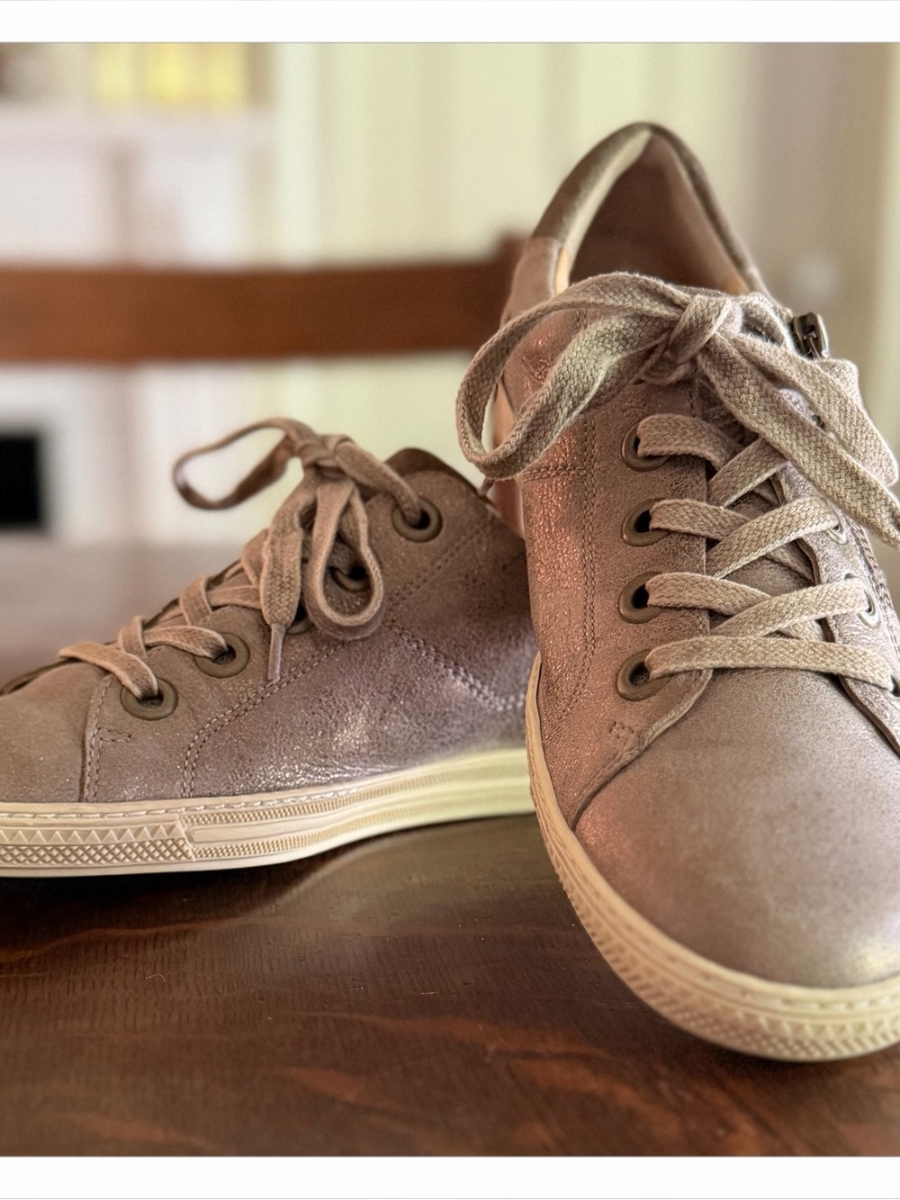 Paul Green Women's Casual Lace-Up Sneakers in Taupe. Size 9